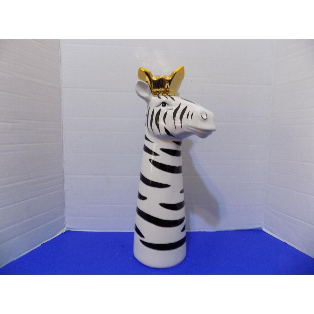 NEW Ceramic King  Royal Zebra  Figurine Statue
